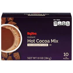 Hy-vee Rich Chocolate Flavor Instant Hot Cocoa Mix - 10 ct; 1 oz