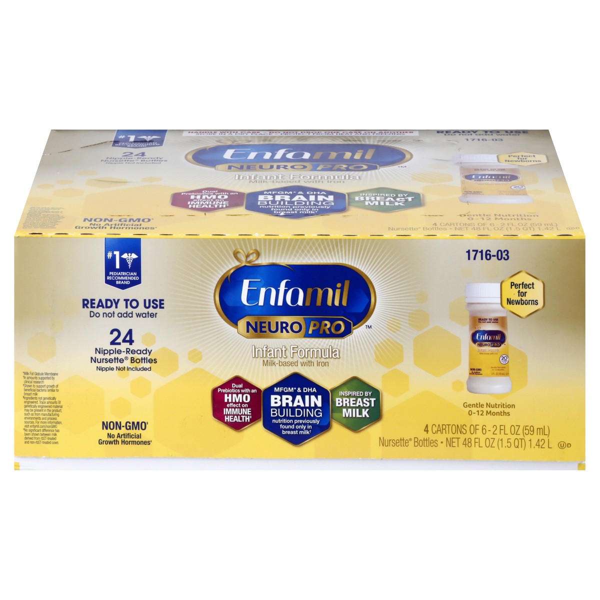 slide 1 of 8, Enfamil NeuroPro Milk-Based with Iron 0-12 Months Infant Formula 4 ea, 4 ct