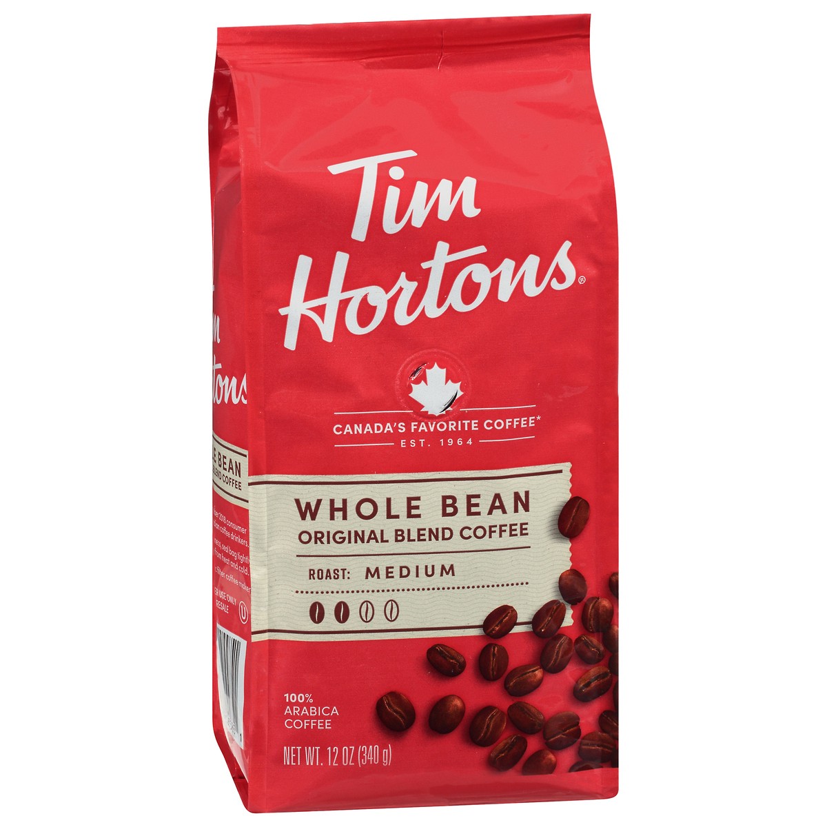 slide 9 of 13, Tim Hortons Original Blend Medium Roast Whole Bean Coffee 12 oz, 12 oz