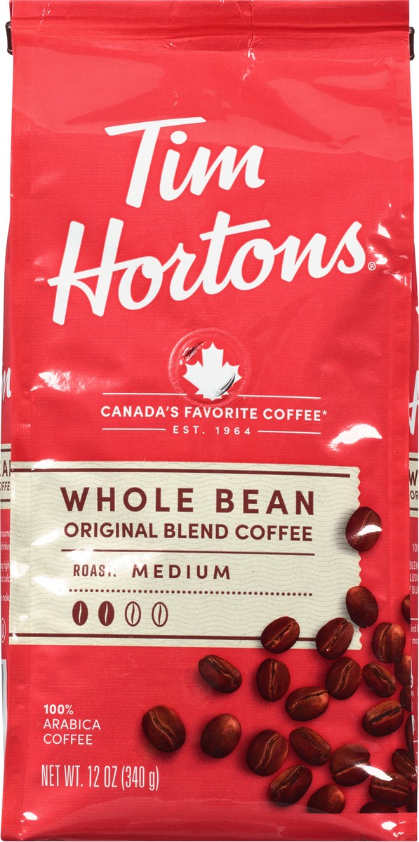 slide 7 of 13, Tim Hortons Original Blend Medium Roast Whole Bean Coffee 12 oz, 12 oz