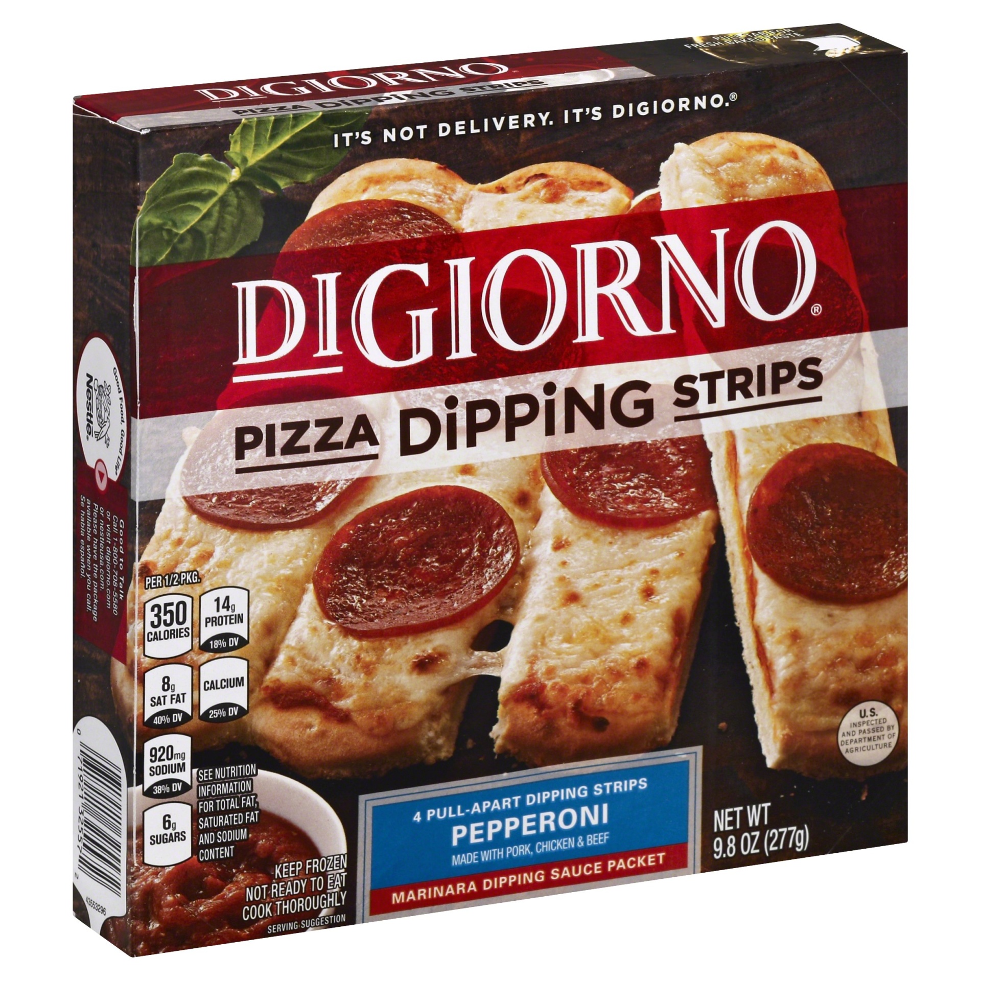 slide 1 of 8, DiGiorno Dipping Strips Pepperoni, 9.8 oz