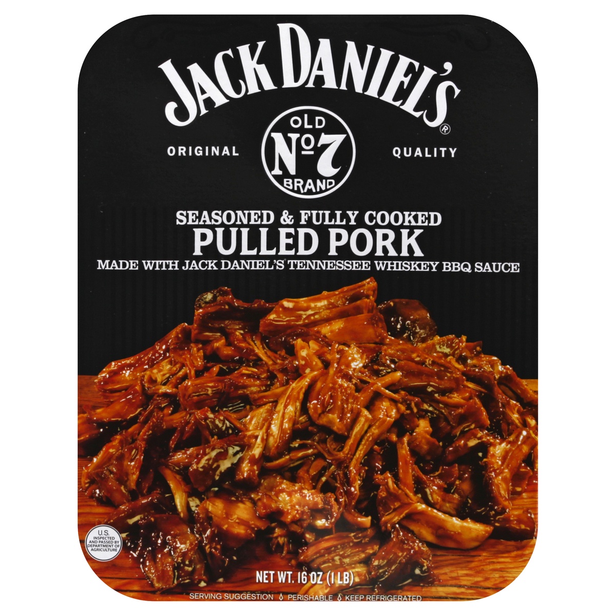 slide 1 of 6, Jack Daniel's Old No 7 Seasoned & Fully Cooked Pulled Pork Tray, 16 oz