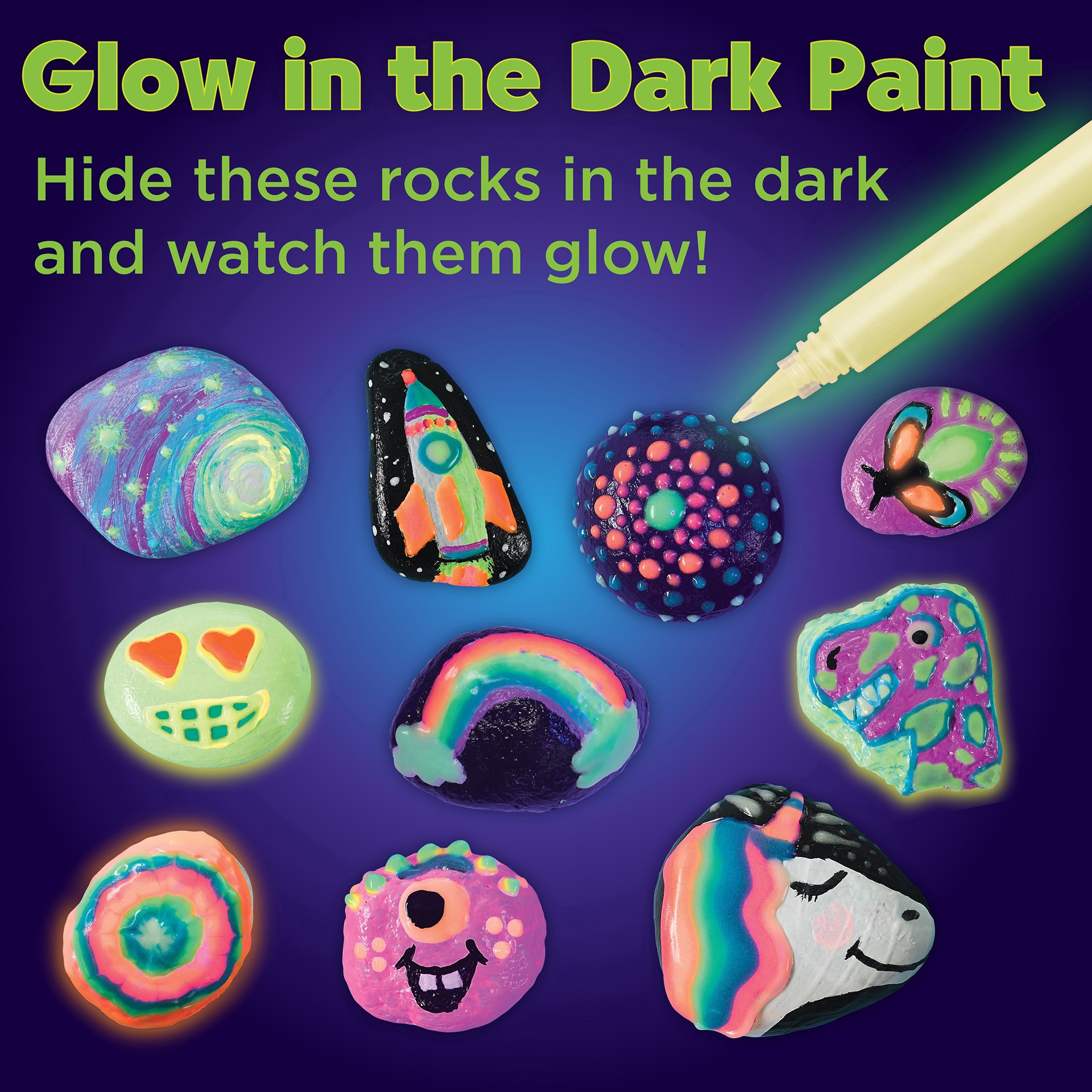 slide 5 of 10, Faber-Castell Glow In The Dark Rock Painting Kit, 24 ct