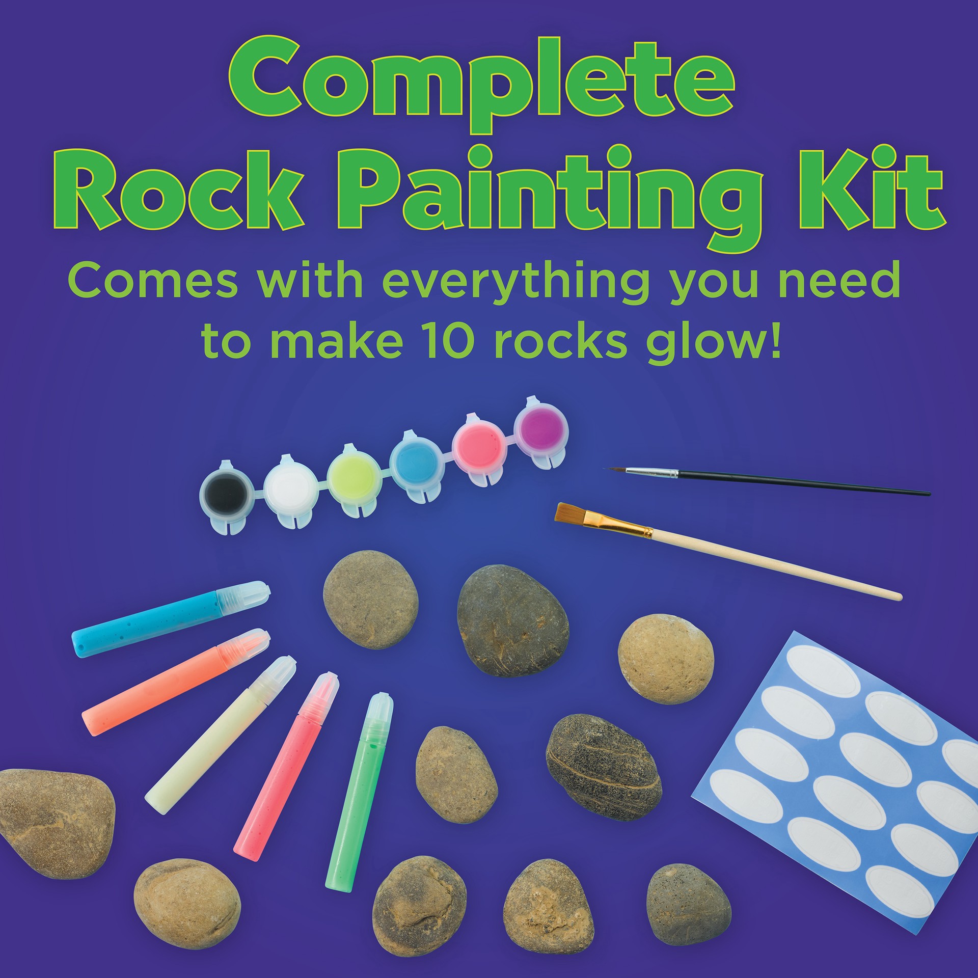 slide 8 of 10, Faber-Castell Glow In The Dark Rock Painting Kit, 24 ct