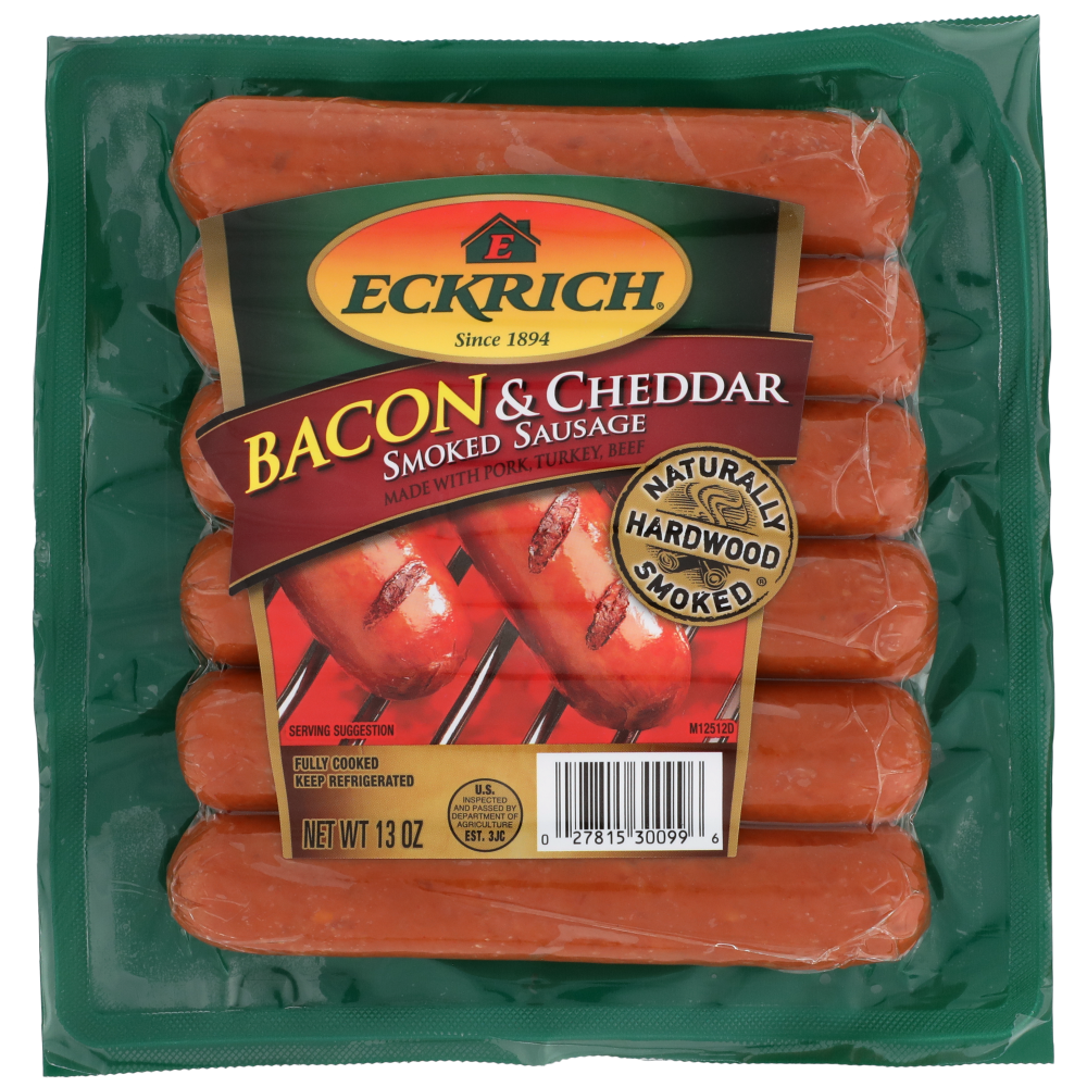 slide 2 of 3, Eckrich Bacon & Cheddar Smoked Sausage Links, 13 oz, 13 oz