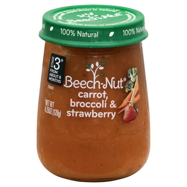 slide 1 of 1, Beech-Nut Stage 3 Carrot Broccoli & Strawberry Baby Food Jar, 4.25 oz