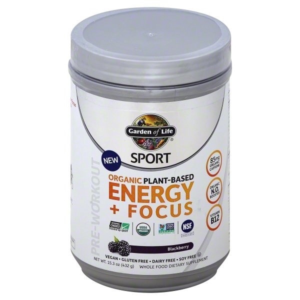 slide 1 of 2, Garden of Life Pre Workout Energy + Focus Blackberry Organic, 15.3 oz