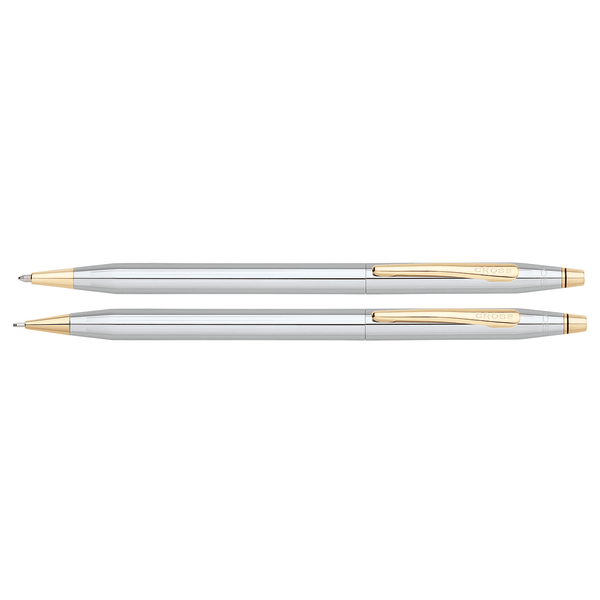 slide 1 of 1, Cross Medalist Classic Century Pen/Pencil Set, Chrome/Gold, 1 ct