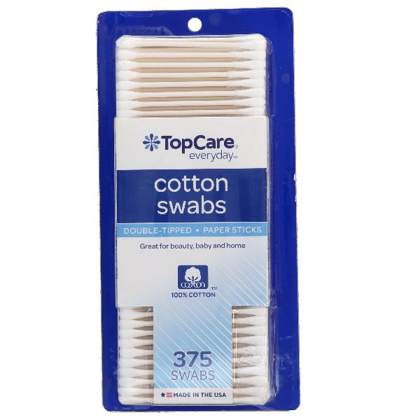 slide 1 of 9, TopCare Everyday Paper Sticks Double-Tipped Cotton Swabs 375 ea, 375 ct