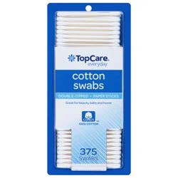 TopCare Everyday Paper Sticks Double-Tipped Cotton Swabs 375 ea