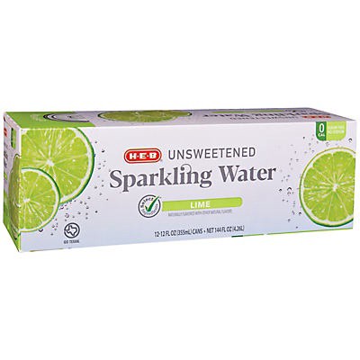 slide 1 of 1, H-E-B Sparkling Natural Lime Water Beverage - 12 ct; 12 oz, 12 ct; 12 oz