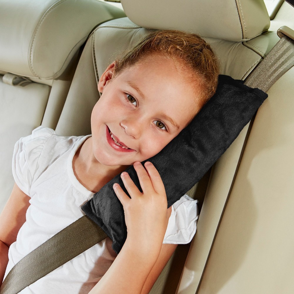 slide 2 of 4, Travel Smart Seatbelt Pillow - Black, 1 ct