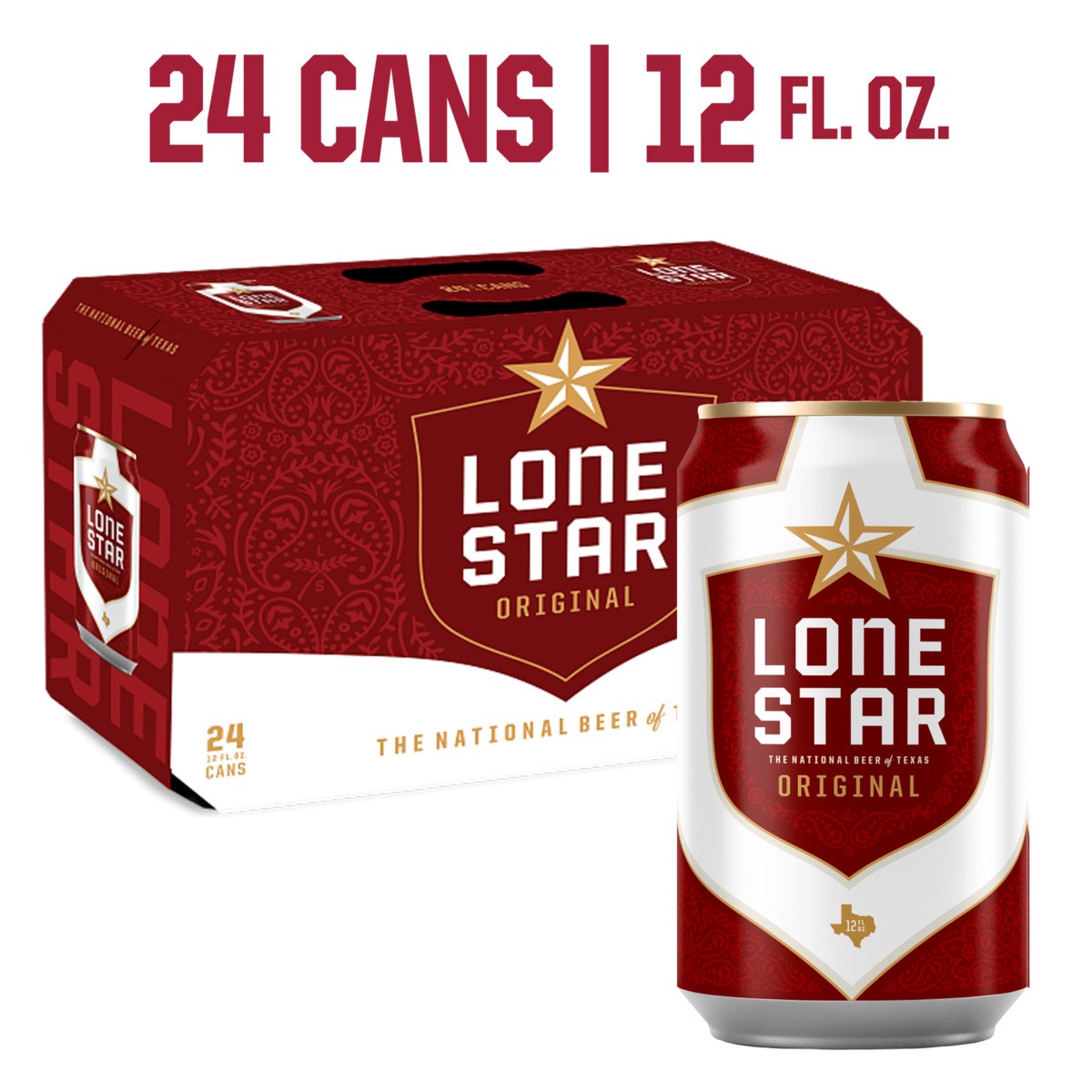 slide 1 of 2, Lone Star Beer, 24 Pack, 12 fl oz Cans, 24 ct