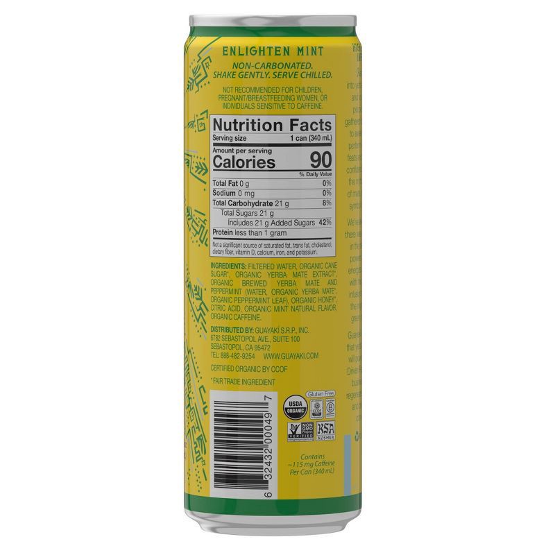 slide 5 of 6, Guayaki Yerba Mate Enlighten Mint- 11.5 fl oz, 11.5 oz