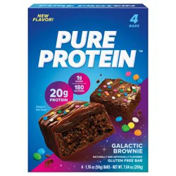 Pure Protein Bars, Galactic Brownie, 20g Protein, 1.76 oz, 4 Ct - 4 ct