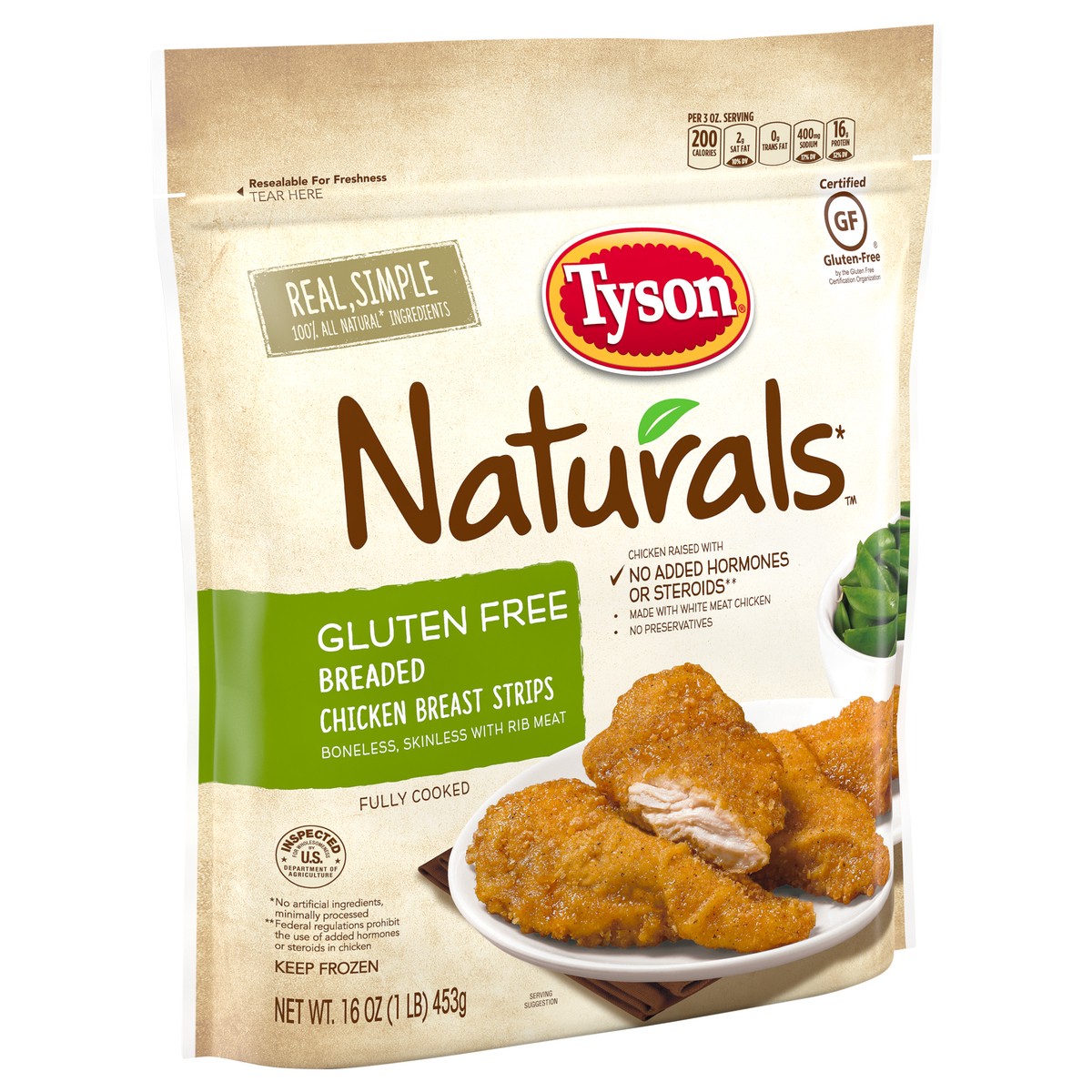 slide 2 of 9, Tyson Naturals Gluten Free Breaded Chicken Breast Strips, 16 oz. (Frozen), 16 oz