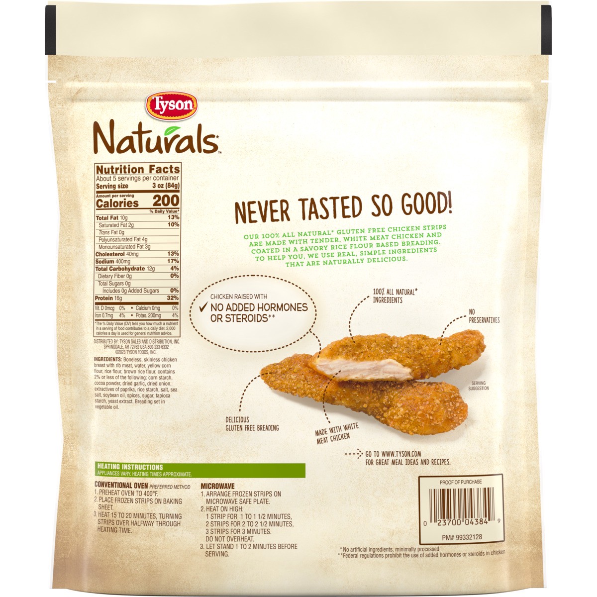 slide 5 of 9, Tyson Naturals Gluten Free Breaded Chicken Breast Strips, 16 oz. (Frozen), 16 oz