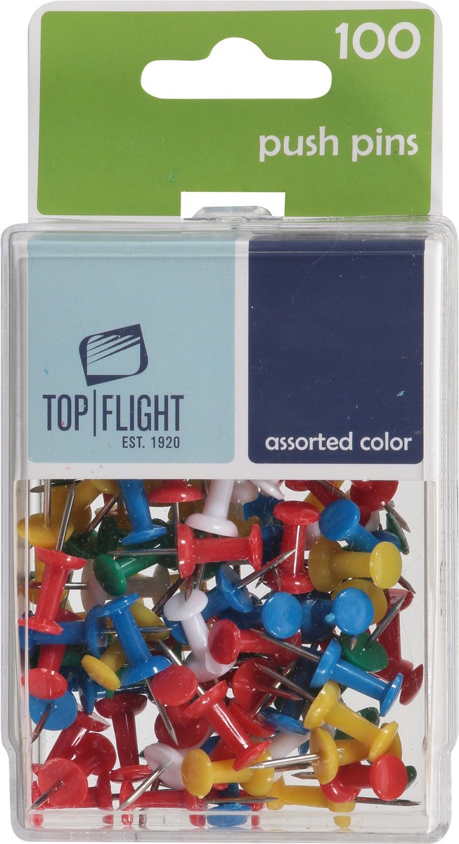 slide 4 of 12, Top Flight Opaque Push Pins Assorted Colors - Each, 1 ct