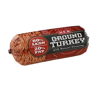 slide 1 of 1, H-E-B Ground Turkey 80% Lean 20% Fat, 16 oz