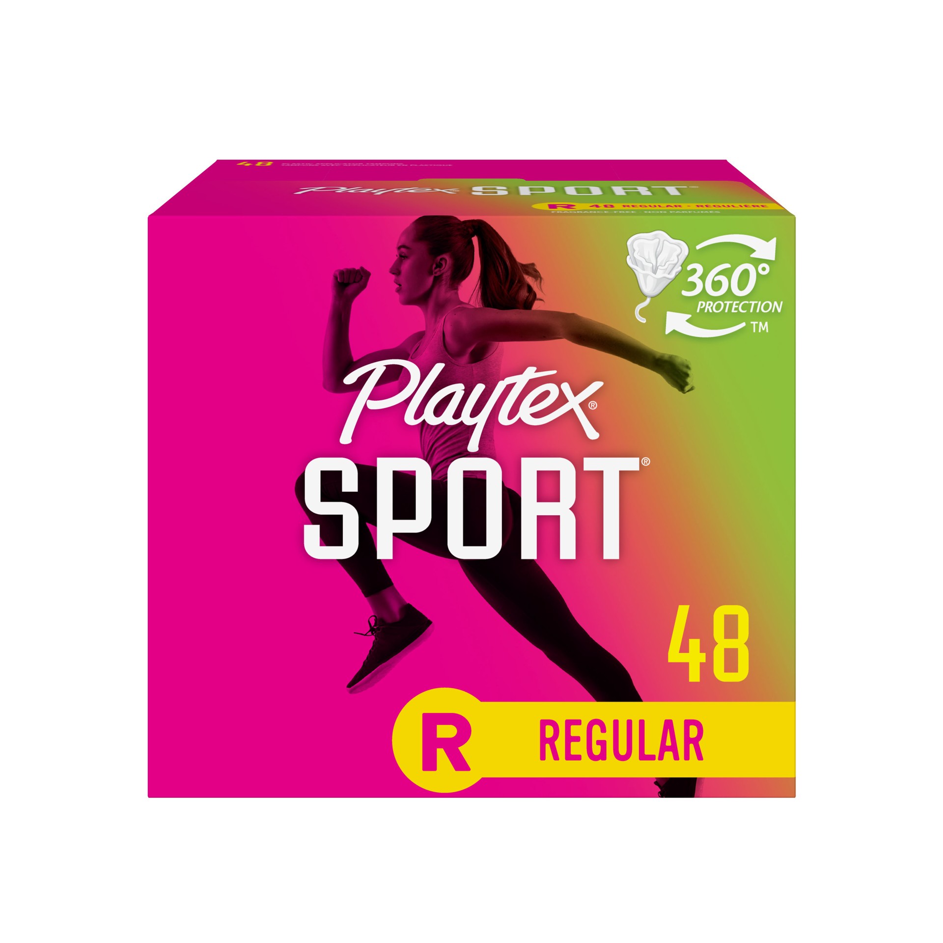 slide 6 of 10, Playtex Sport Regular Plastic Applicator Fragrance-Free Tampons 48 ea, 48 ct