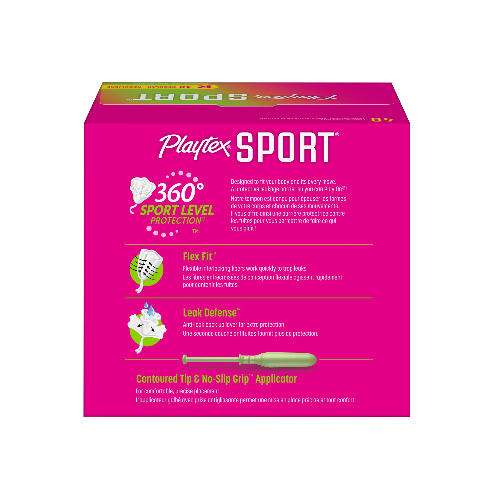 slide 10 of 10, Playtex Sport Regular Plastic Applicator Fragrance-Free Tampons 48 ea, 48 ct