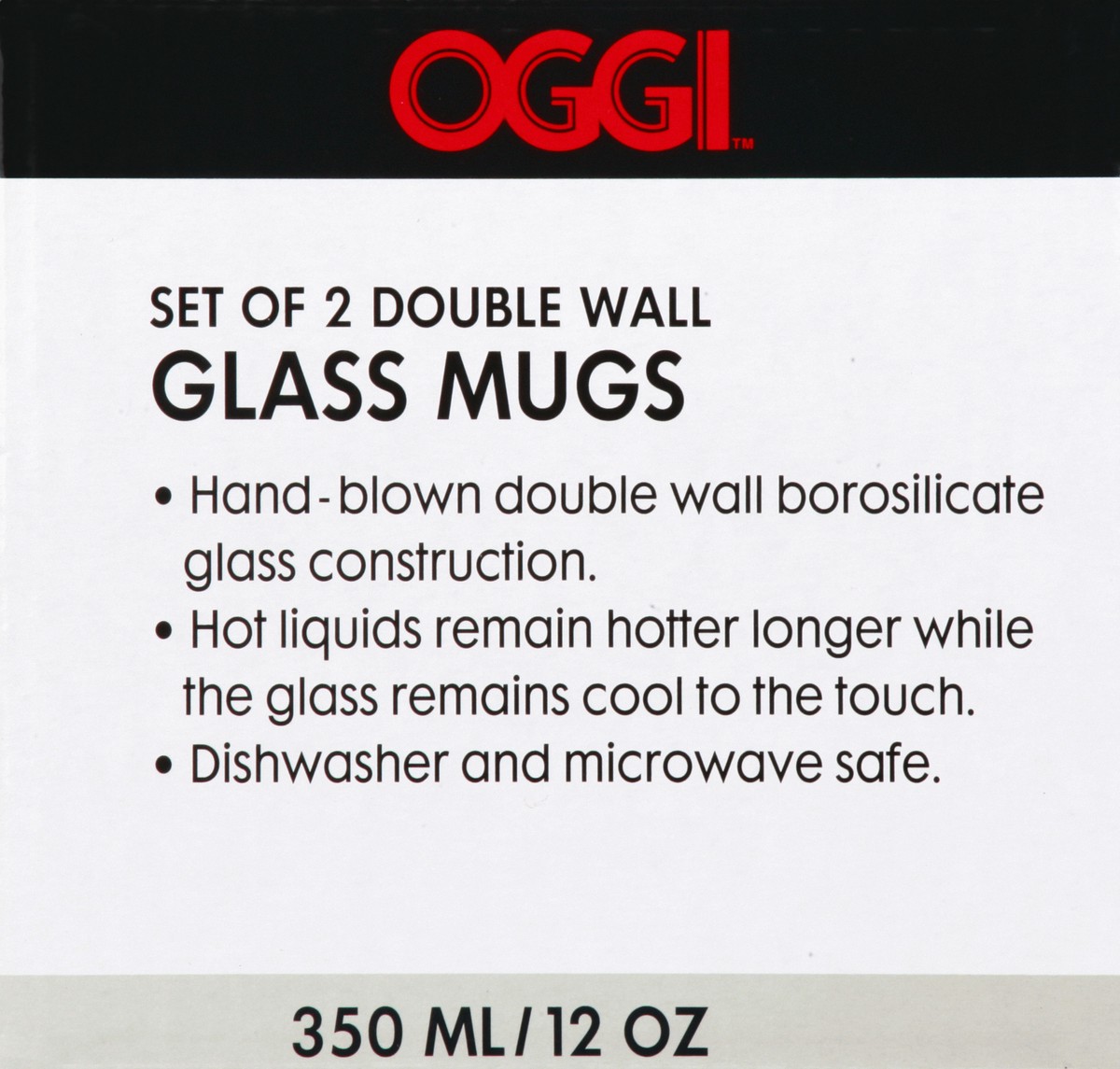 slide 8 of 9, Oggi Glass Mugs 1 ea, 2 ct