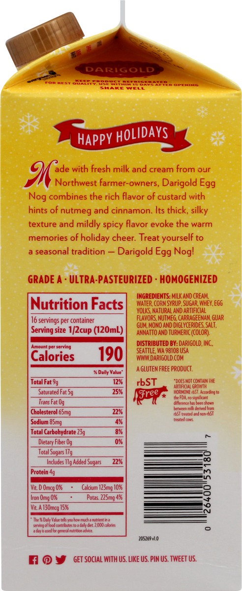 slide 3 of 13, Darigold Egg Nog 0.5 gl, 1/2 gal