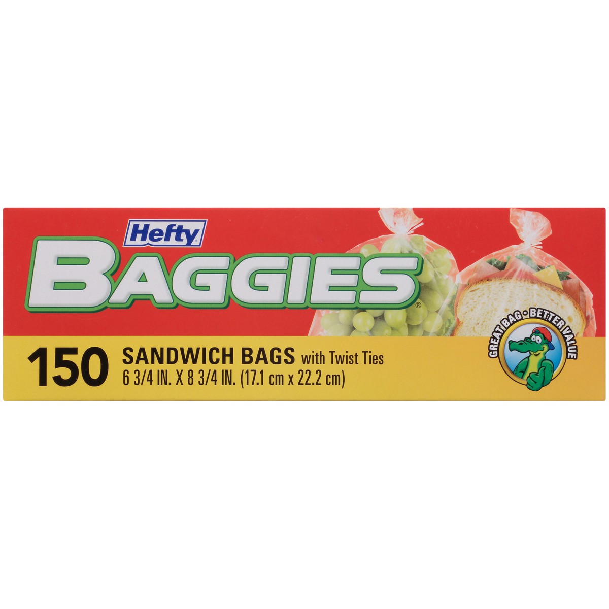 slide 6 of 9, Hefty Sandwich & Storage Bags with Twist Ties 150 ct Box, 150 ct