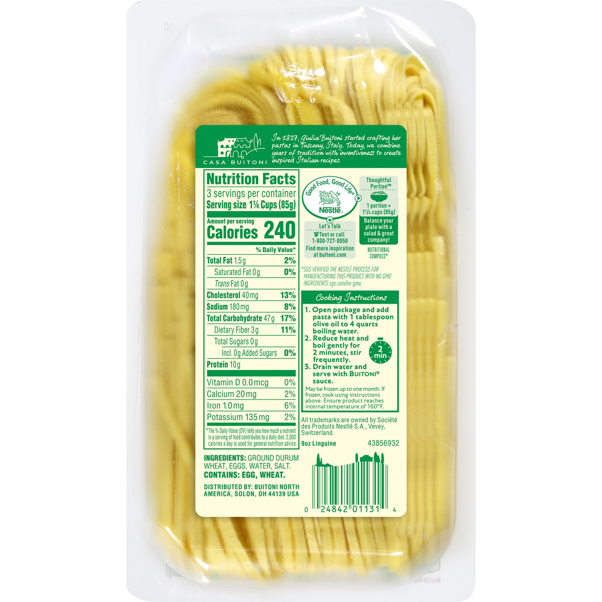 slide 4 of 6, Buitoni Linguine, Refrigerated Pasta Noodles, 9 oz Package, 9 oz