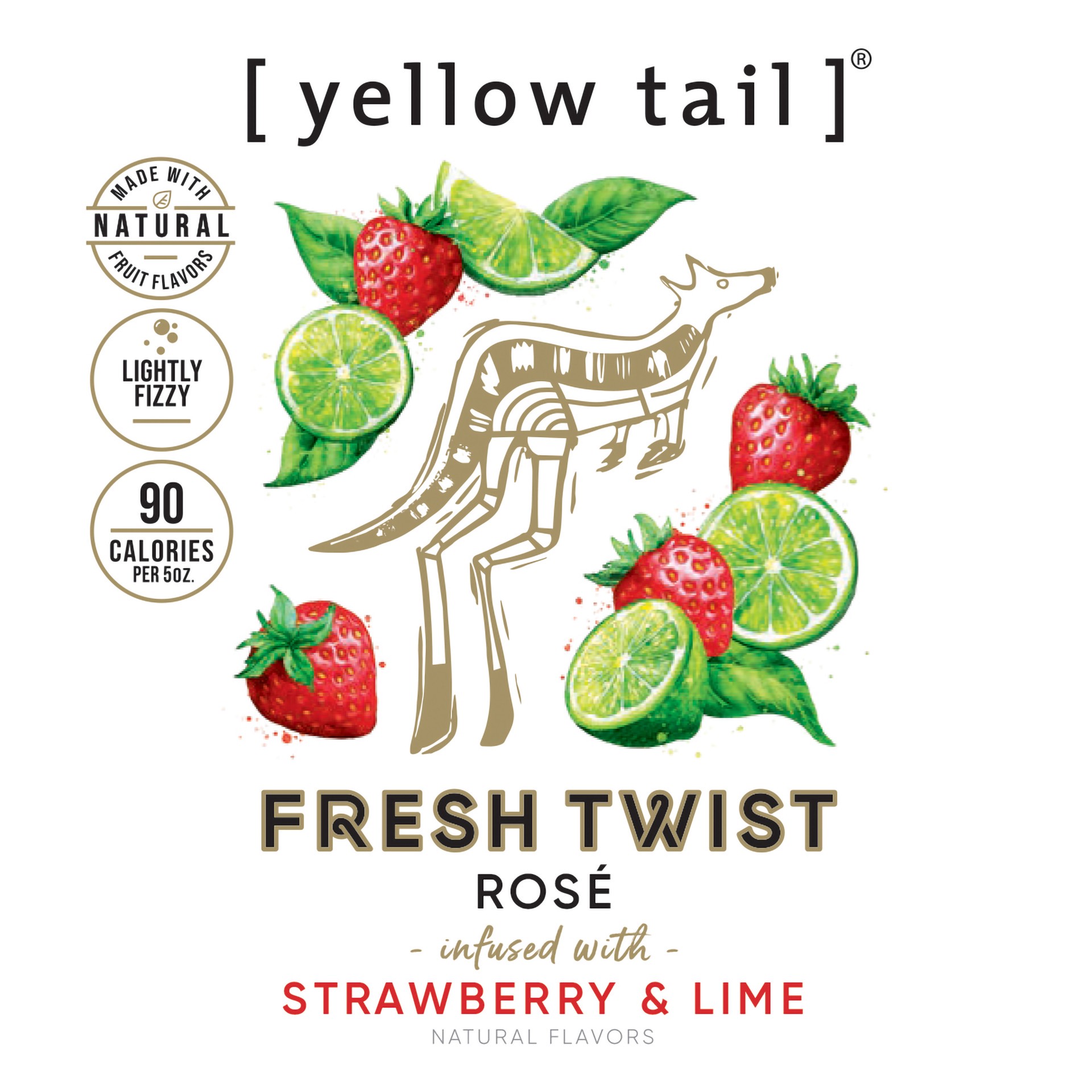 slide 2 of 6, Yellow Tail Fresh Twist Strawberry & Lime Rosé, 750ml, 750 ml