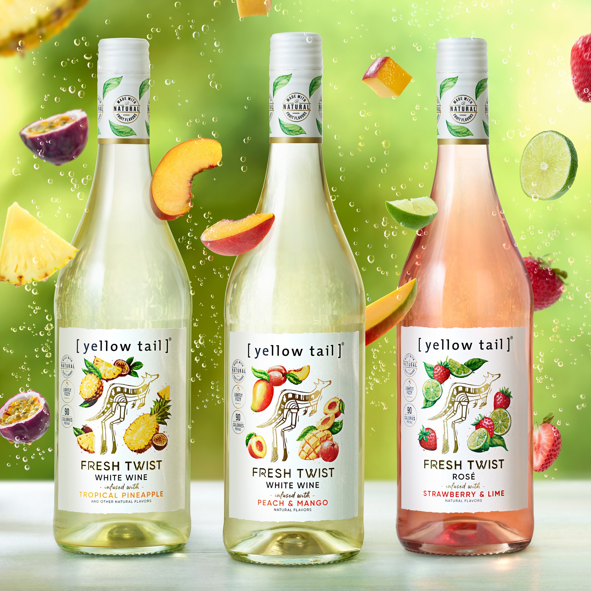 slide 6 of 6, Yellow Tail Fresh Twist Strawberry & Lime Rosé, 750ml, 750 ml