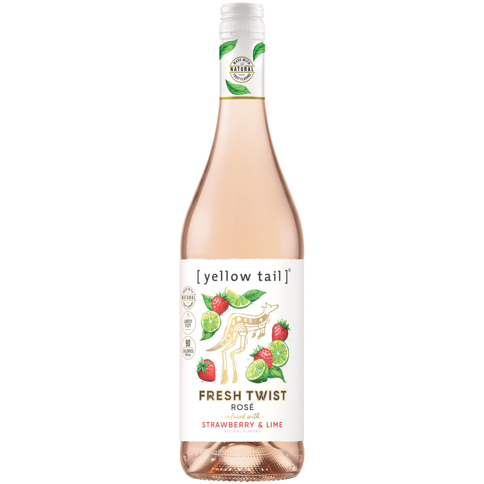 slide 1 of 6, Yellow Tail Fresh Twist Strawberry & Lime Rosé, 750ml, 750 ml