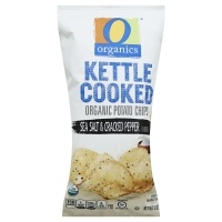 slide 1 of 1, O Organics Kettle Chip Sea Salt & Crckd Ppr, 5 oz