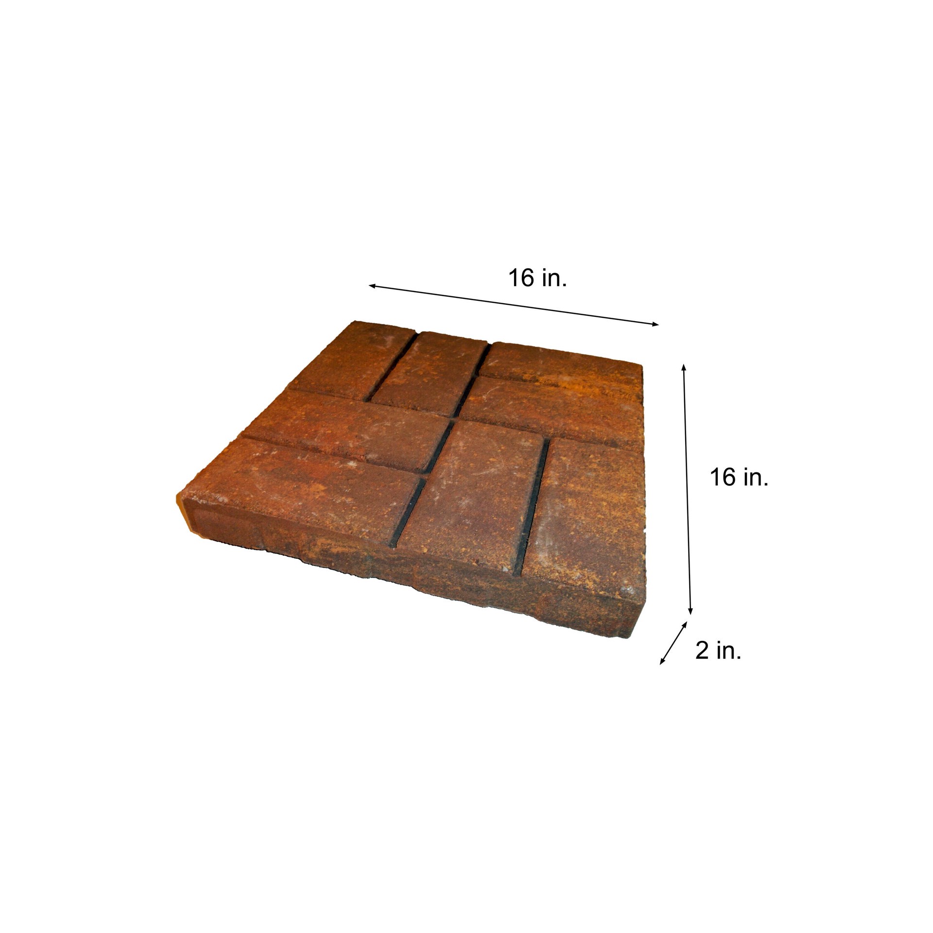 slide 4 of 5, 16.0-in L x 16.0-in W x 2.0-in H Square Harvest Concrete Patio stone, 1 ct