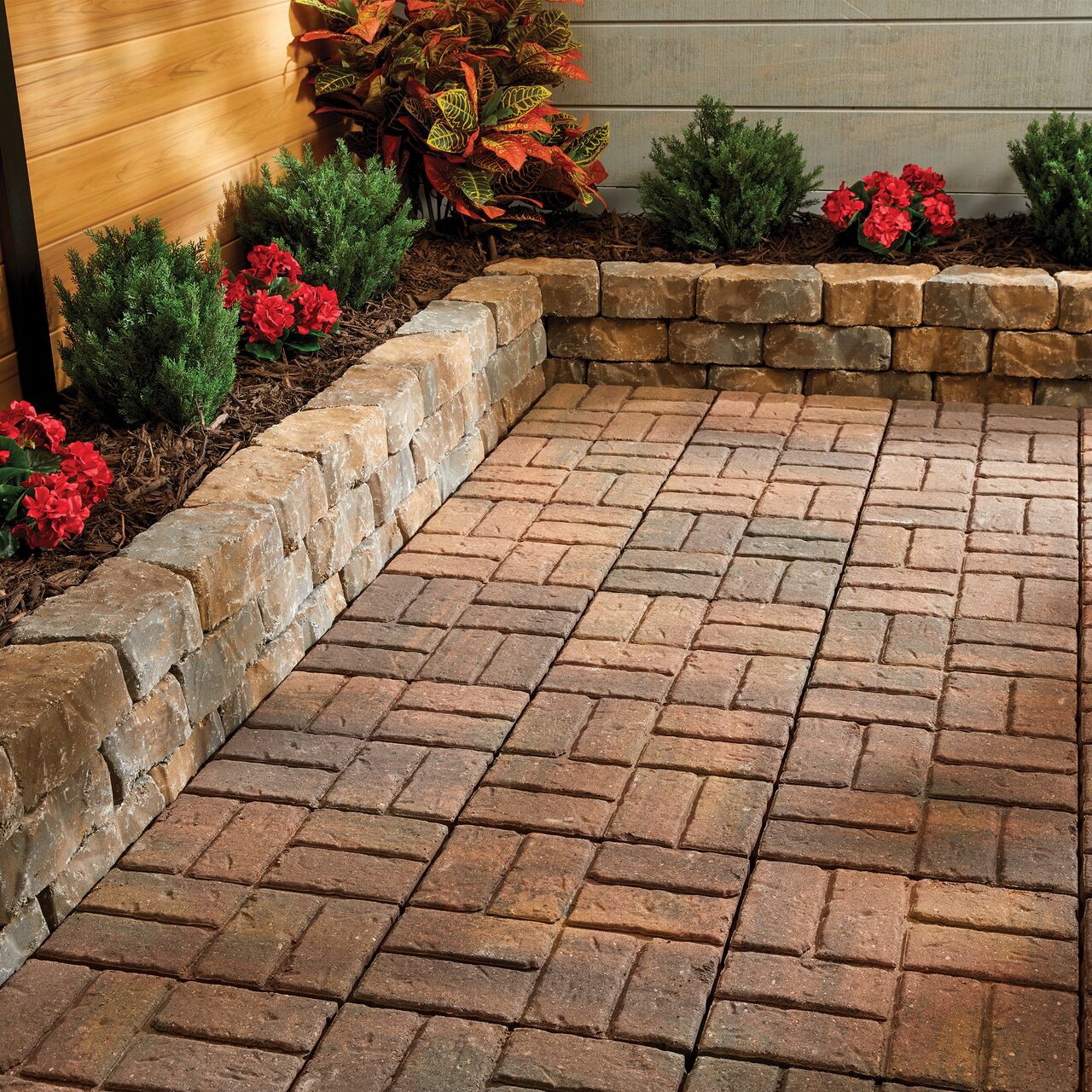 slide 5 of 5, 16.0-in L x 16.0-in W x 2.0-in H Square Harvest Concrete Patio stone, 1 ct