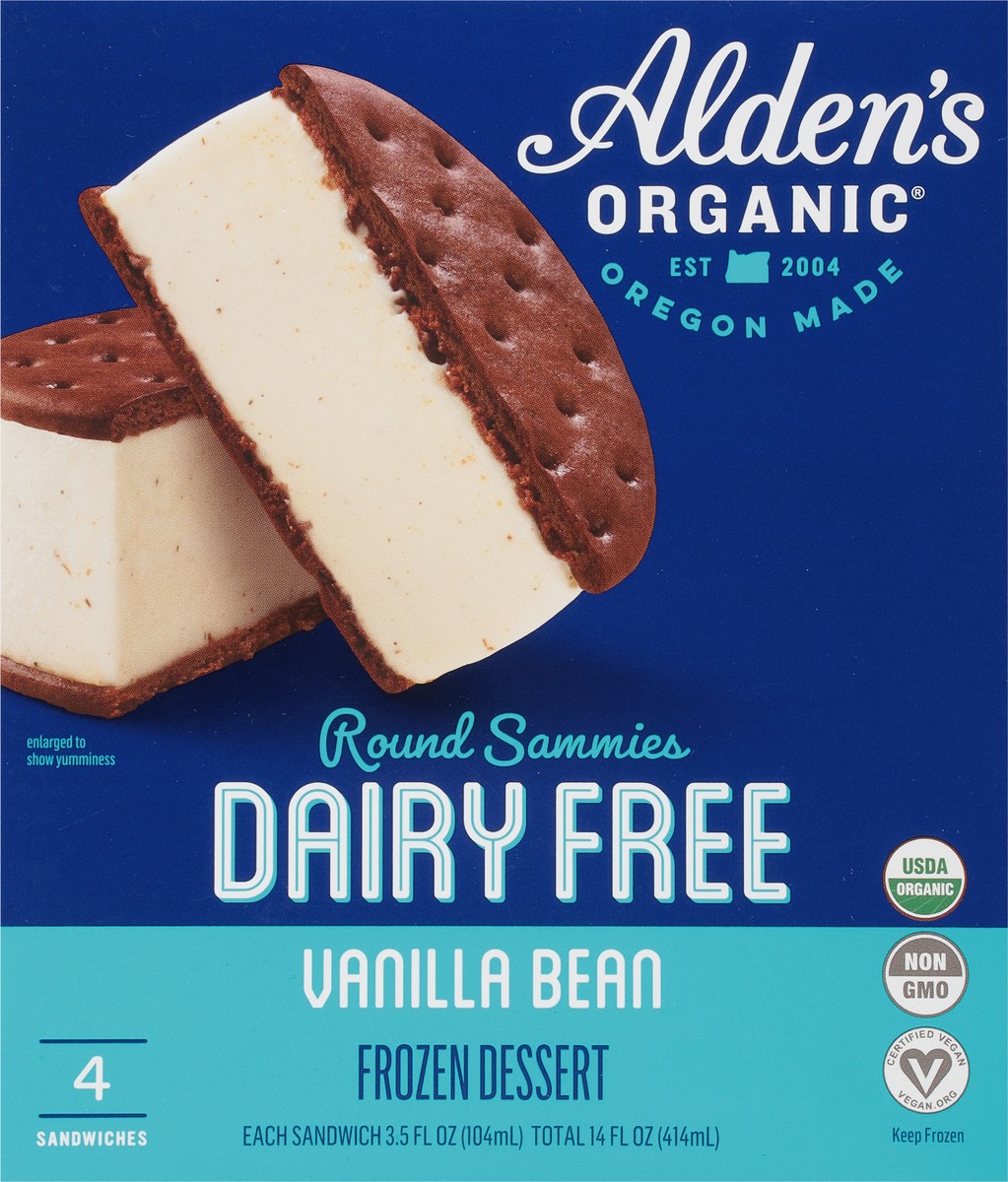 slide 7 of 11, Aldens Organic Organic Dairy Free Vanilla Bean Ice Cream Sammies, 14 fl oz