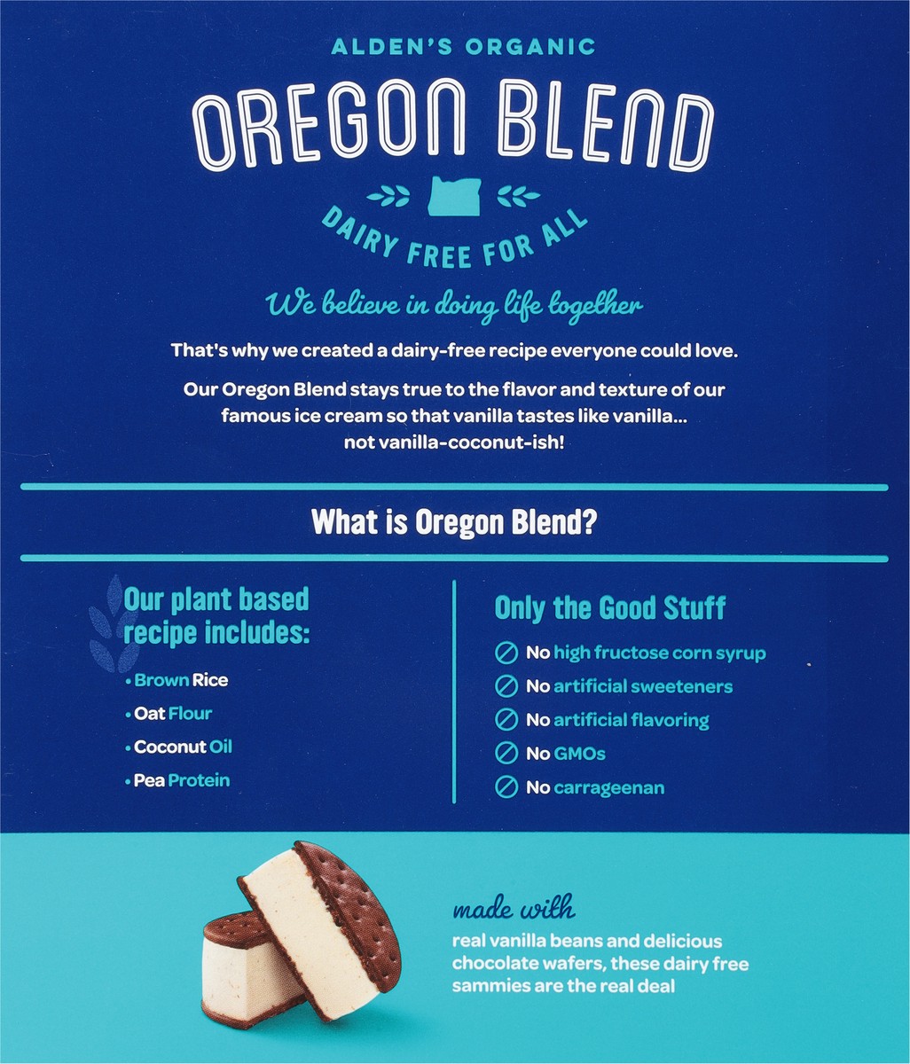 slide 10 of 11, Aldens Organic Organic Dairy Free Vanilla Bean Ice Cream Sammies, 14 fl oz