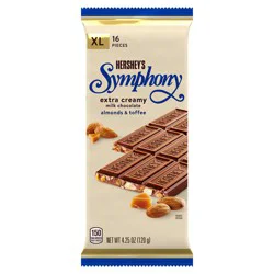 Hershey's Symphony Milk Chocolate Bar Almonds & Toffee Extra Creamy XL, 4.25 oz