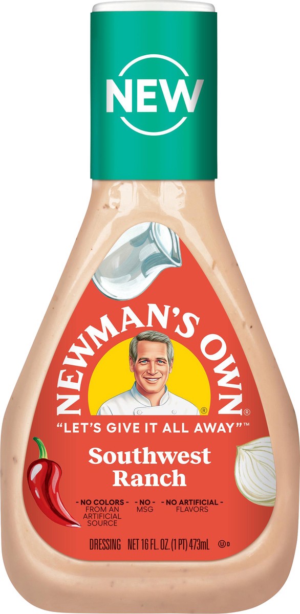 slide 4 of 8, Newman's Own Southwest Ranch, 16 fl oz