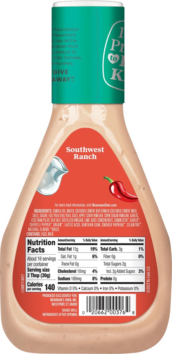 slide 8 of 8, Newman's Own Southwest Ranch, 16 fl oz