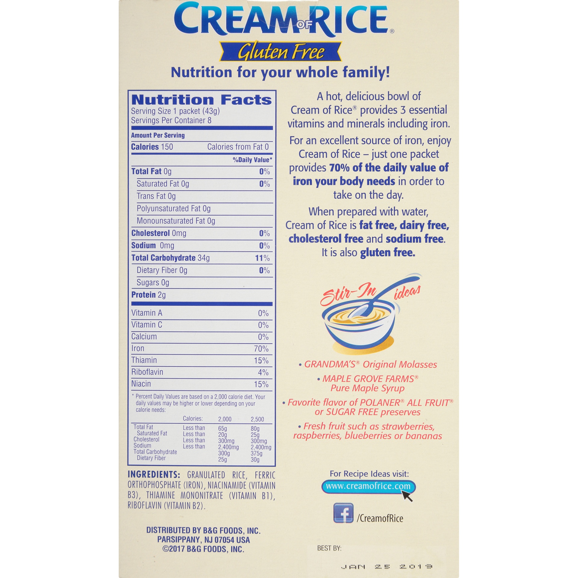 Cream Of Rice Instant Hot Cereal 8 - 1.5 oz Packets 12 oz | Shipt