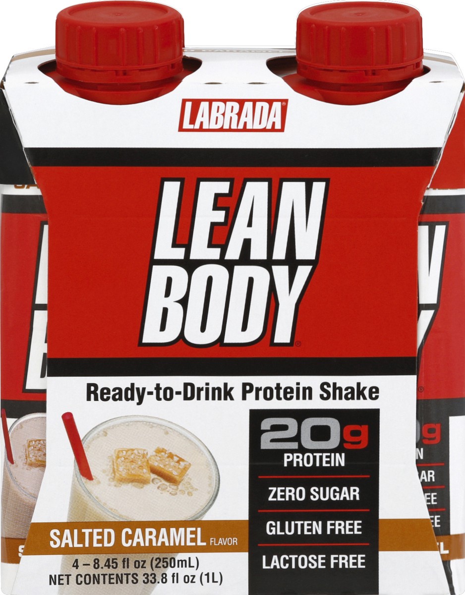 slide 4 of 4, Labrada Lean Body Salted Caramel Protein Shake, 4 ct