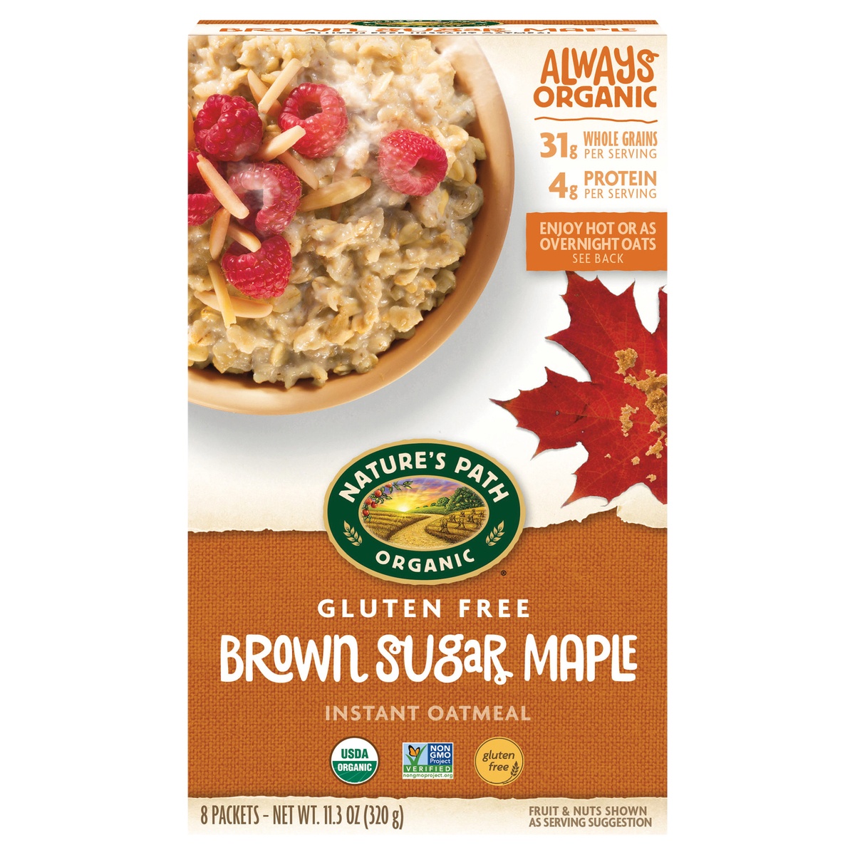 slide 1 of 1, Nature's Path Gluten Free Brown Sugar Maple Instant Oatmeal, 11.3 oz