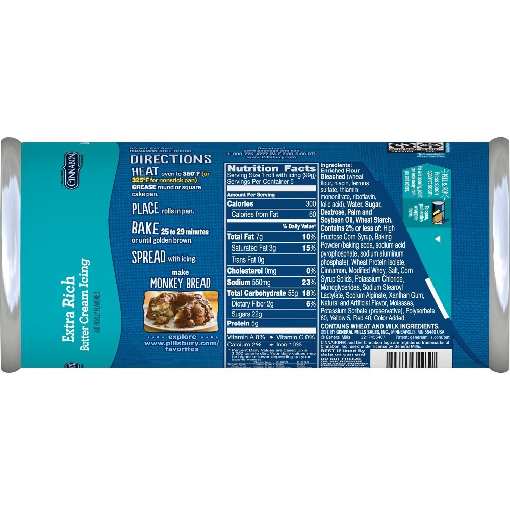 slide 4 of 4, Grands! Cinnamon Rolls with Cinnabon Cinnamon & Extra Rich Butter Cream Icing, 5ct, 17.5oz, 5 ct
