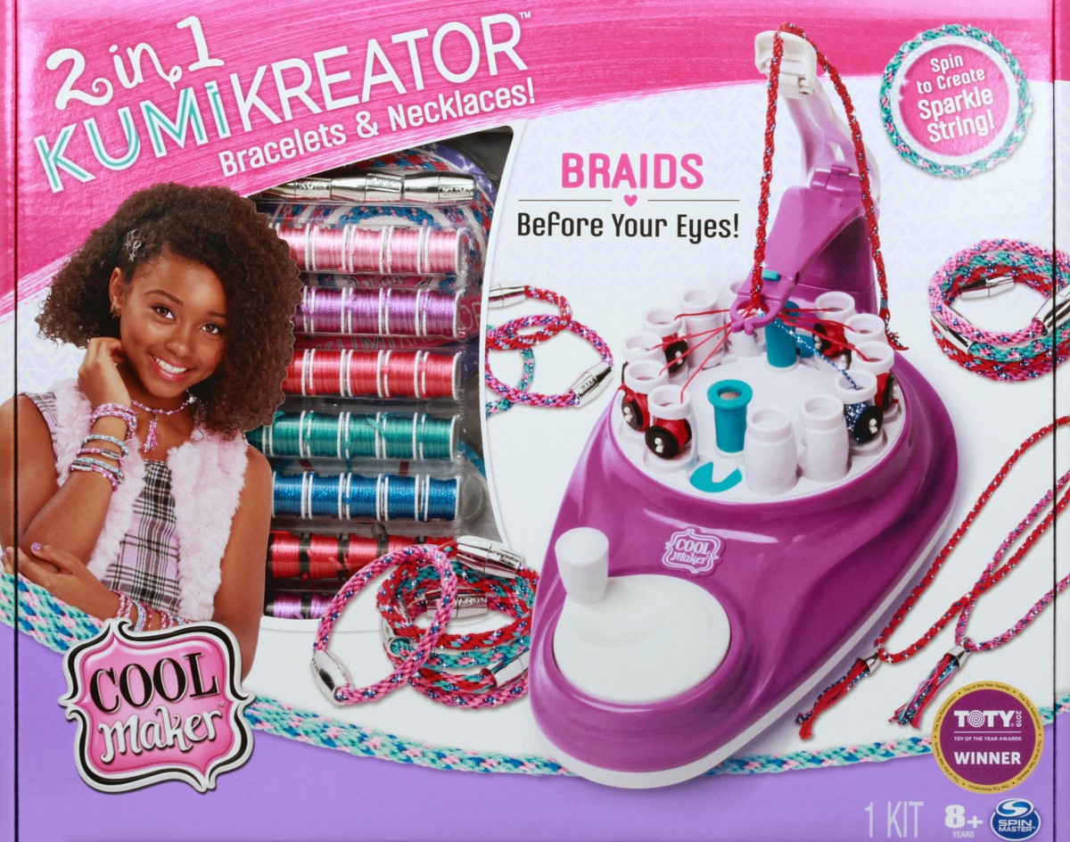 slide 4 of 9, Cool Maker, 2-in-1 KumiKreator, Necklace and Friendship Bracelet Maker Activity Kit, for Ages 8 and Up, 1 ct