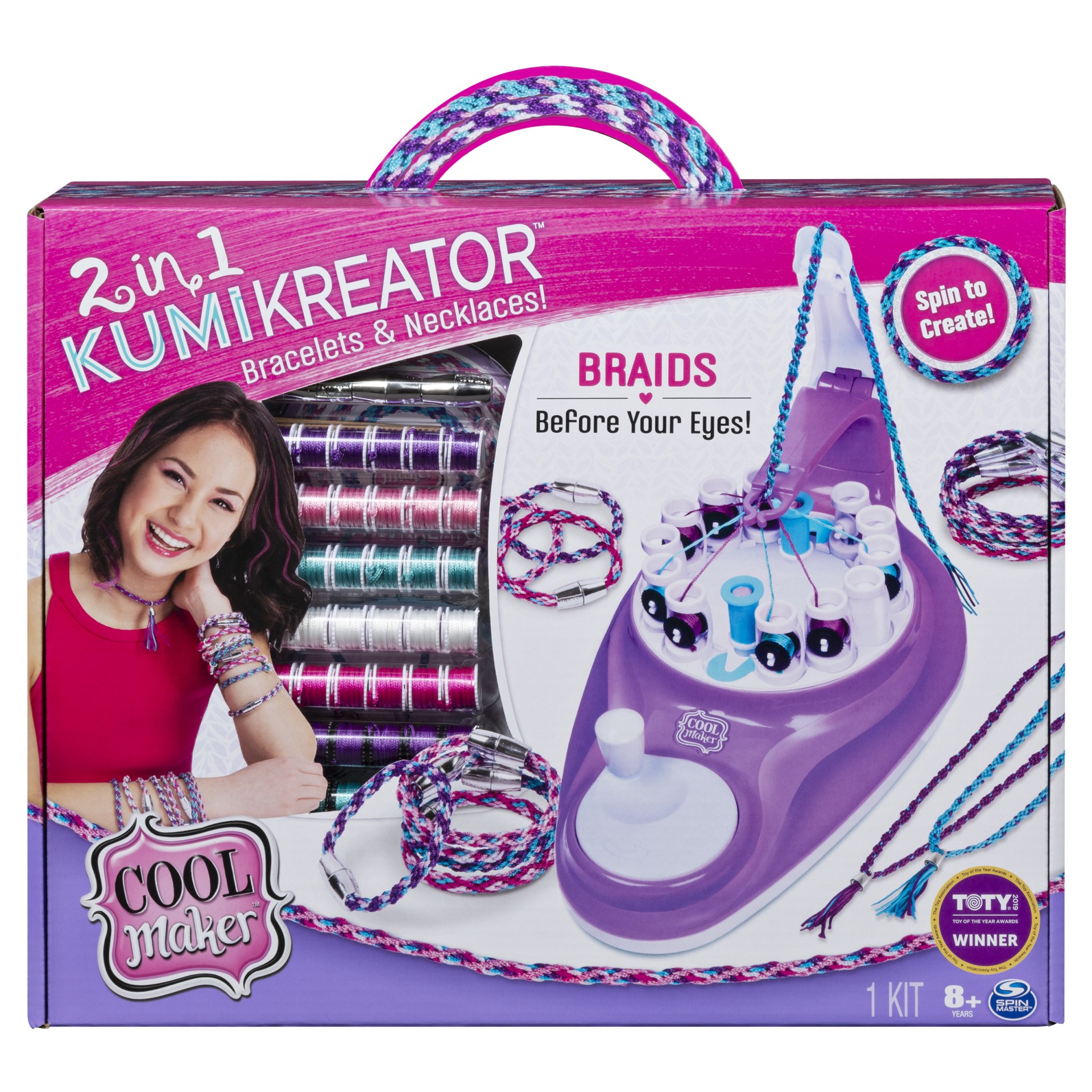 slide 1 of 9, Cool Maker, 2-in-1 KumiKreator, Necklace and Friendship Bracelet Maker Activity Kit, for Ages 8 and Up, 1 ct