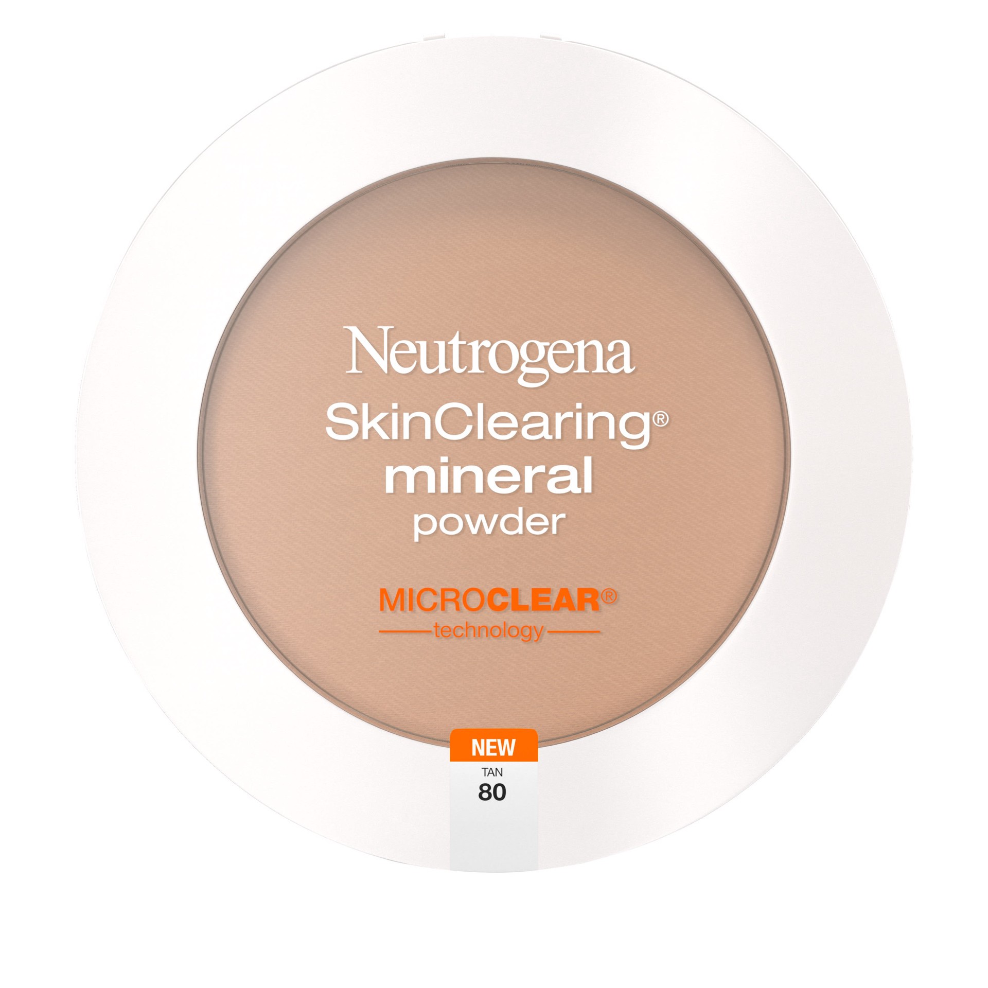 slide 1 of 5, Neutrogena SkinClearing Mineral Powder, Tan 80, .38 Oz, 0.38 oz