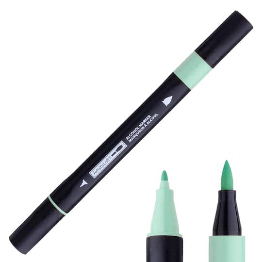 slide 1 of 3, Artists Loft 113 Mint Fine/Brush Dual Tip Alcohol Marker By Artist's Loft, fine/brush