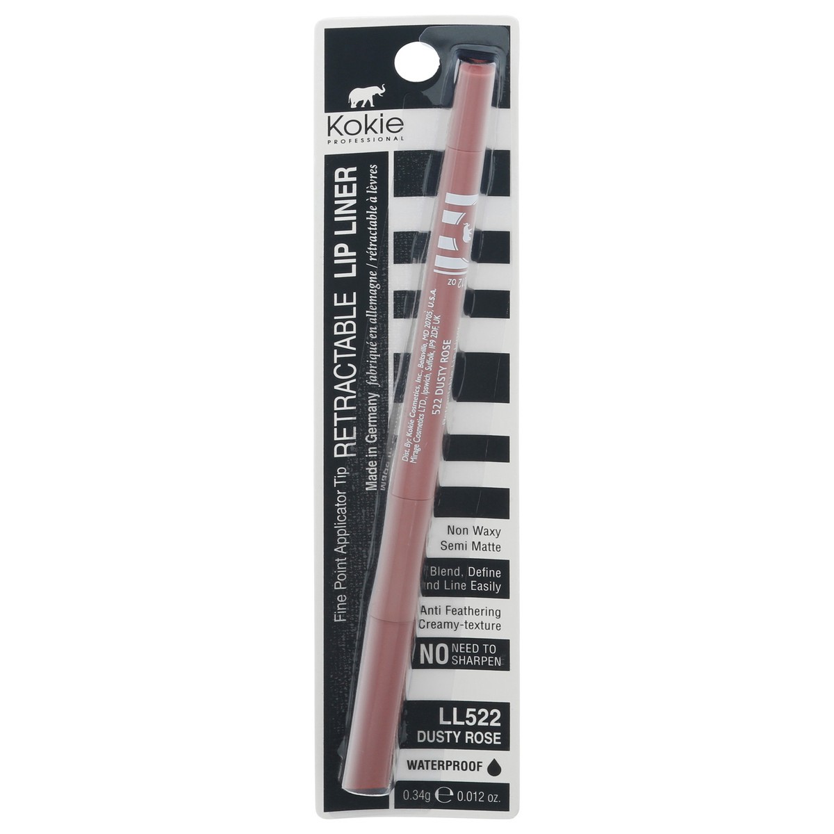 slide 8 of 10, Kokie Dusty Rose LL522 Retractable Lip Liner 0.012 oz, 0.01 oz