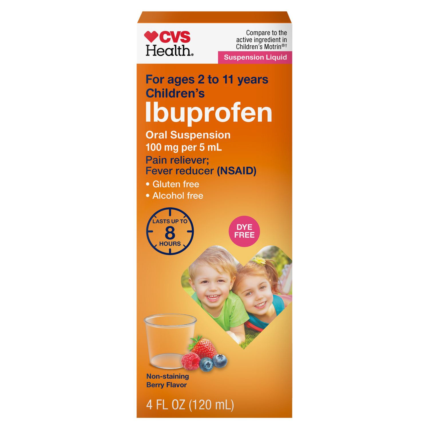 slide 1 of 8, CVS Health Children's Dye-Free Ibuprofen, 4 fl oz
